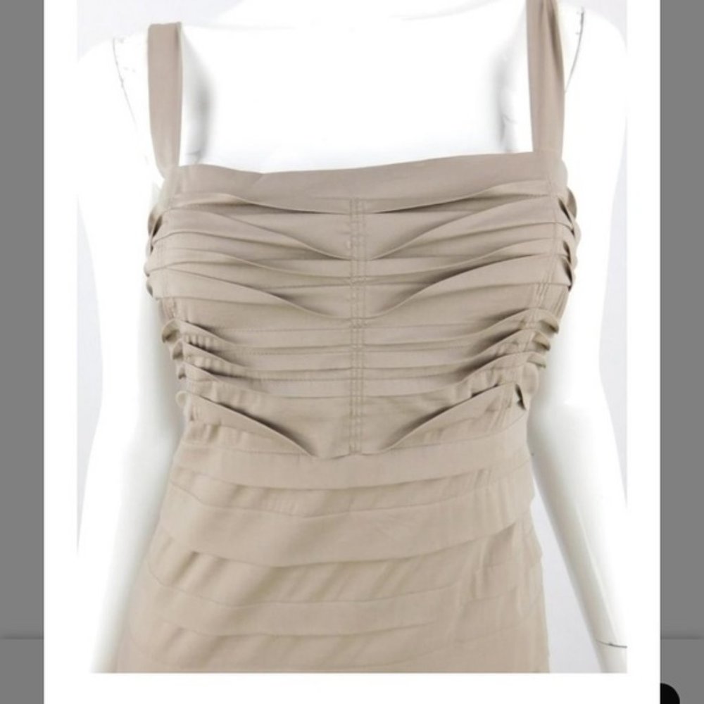 BCBGMaxAzria Pintuck Pleated Midi Dress, Sz 0